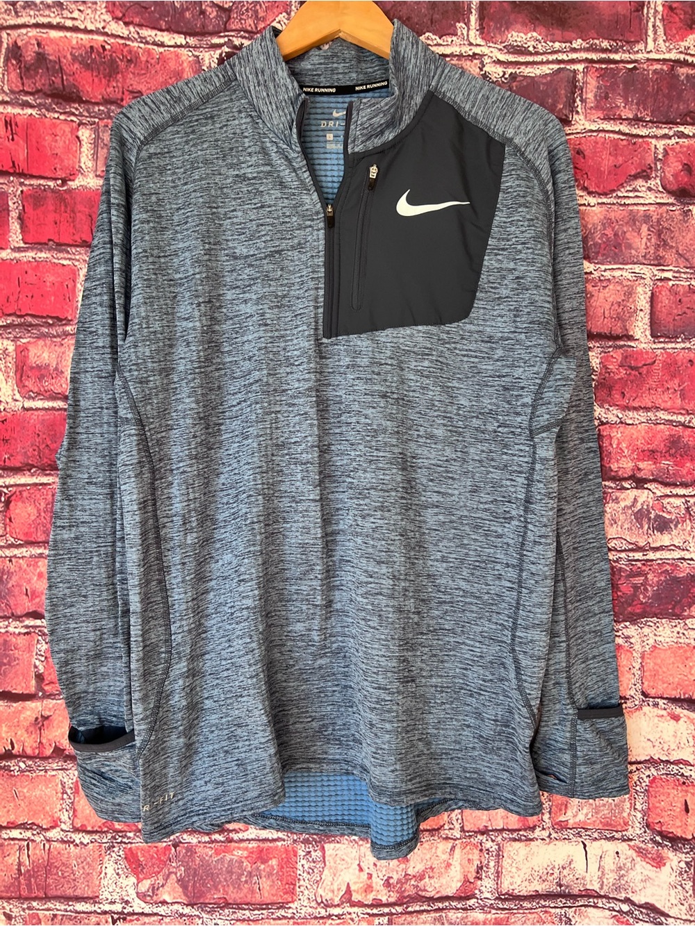 Nike Running Men's Therma Sphere Element 1/2 Zip Blue Heather Pullover